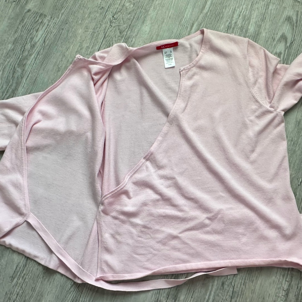 Anne Klein Pink cropped wrap sweater size XL - Picture 10 of 10